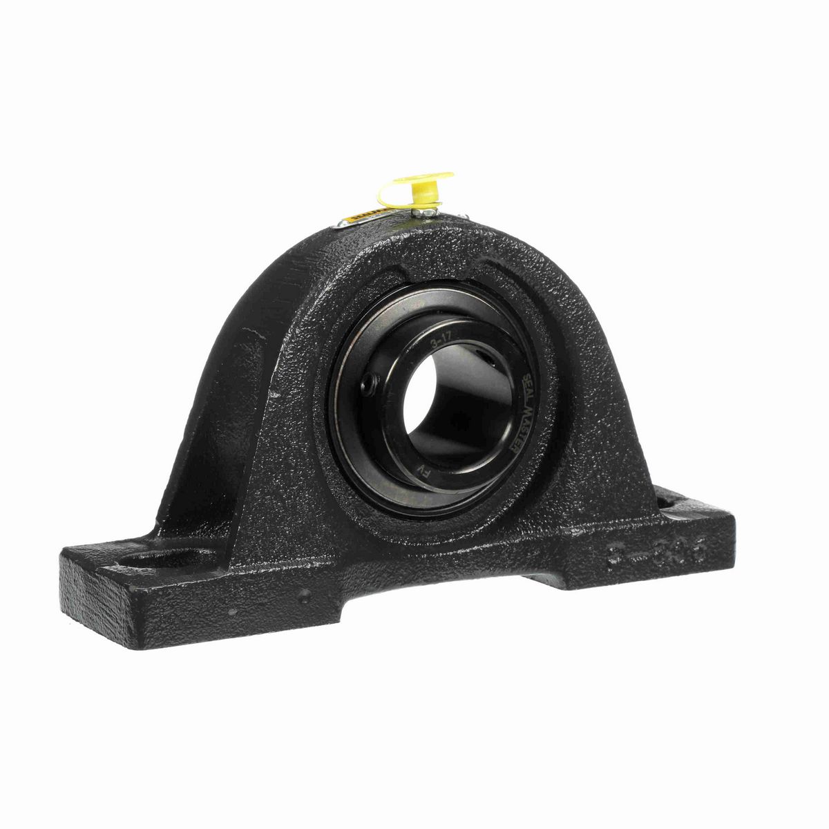 Sealmaster Mounted Cast Iron Two Bolt Pillow Block Ball Bearing - 52100 Bearing Steel, Black Oxided - Setscrew Lock - Air Handling Housing Fit, Noise Tested - SPM-23 CXU