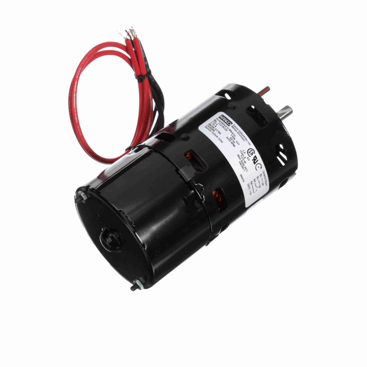 FASCO Draft Inducer Motor, 1/25 HP, 1 Ph, 60 Hz, 115 V, 3200 RPM, 1 Speed, 3.3" Diameter, OAO - D1194