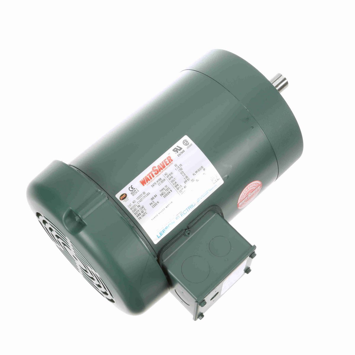 LEESON Special Voltage Motor, 1 HP, 3 Ph, 60 Hz, 575 V, 1800 RPM, 143TC Frame, TEFC - 122227.00