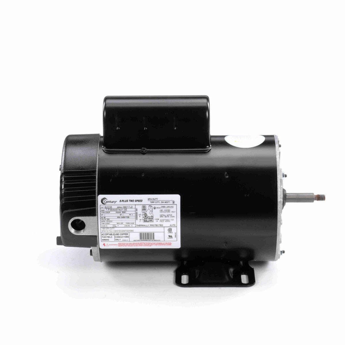 Century Pool Pump Motor, 4.0 / 0.50 SPL HP, 1 Ph, 60 Hz, 230 V, 3600 RPM, R56Y Frame, DP - B2235