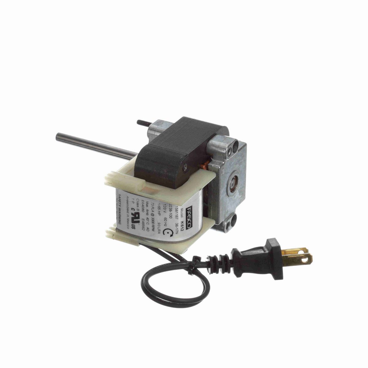 FASCO 1/65 HP C-Frame / Skeleton Motor, 3000 RPM, 120 Volts, , OAO - K612