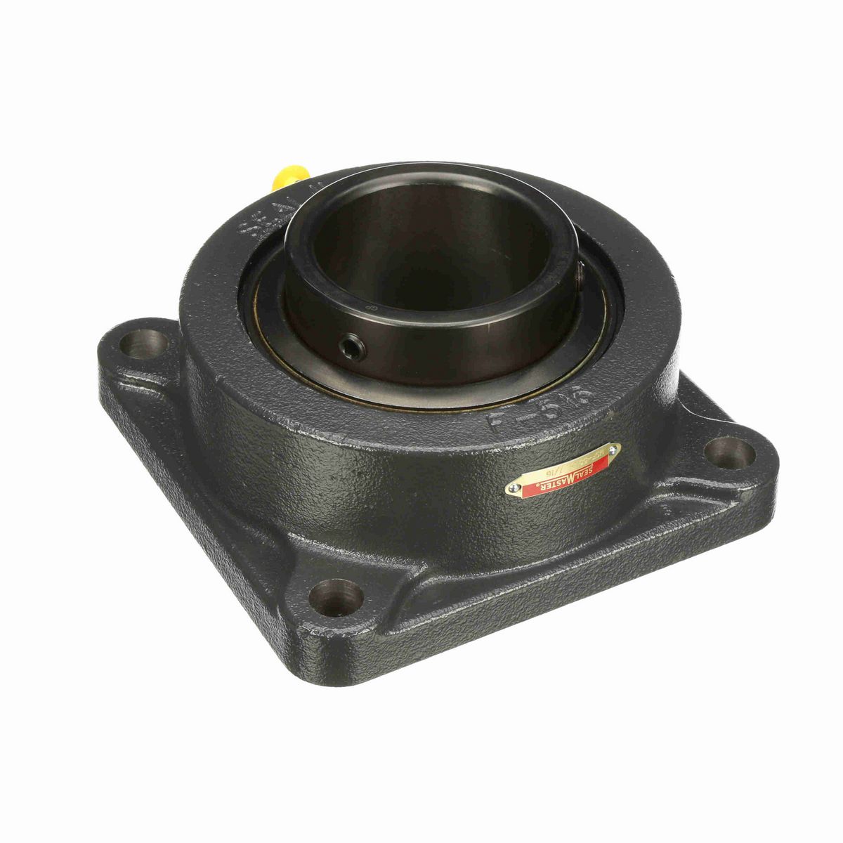 Sealmaster Mounted Cast Iron Four Bolt Flange Ball Bearing - 52100 Bearing Steel, Black Oxided - Setscrew Lock - MSF-55
