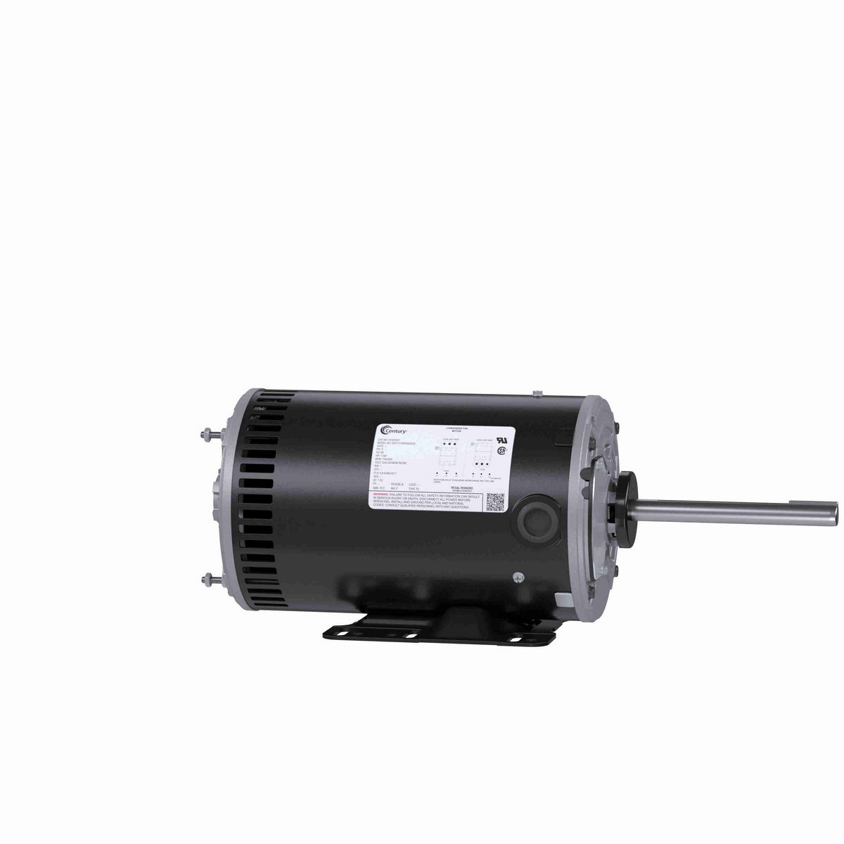 Century JuggerNaut® Condenser Fan Motor, 1.5&1 HP, 3 Ph, 60/50 Hz, 230/460&190/380 V, 56HZ Frame, OPAO - H1051AV1