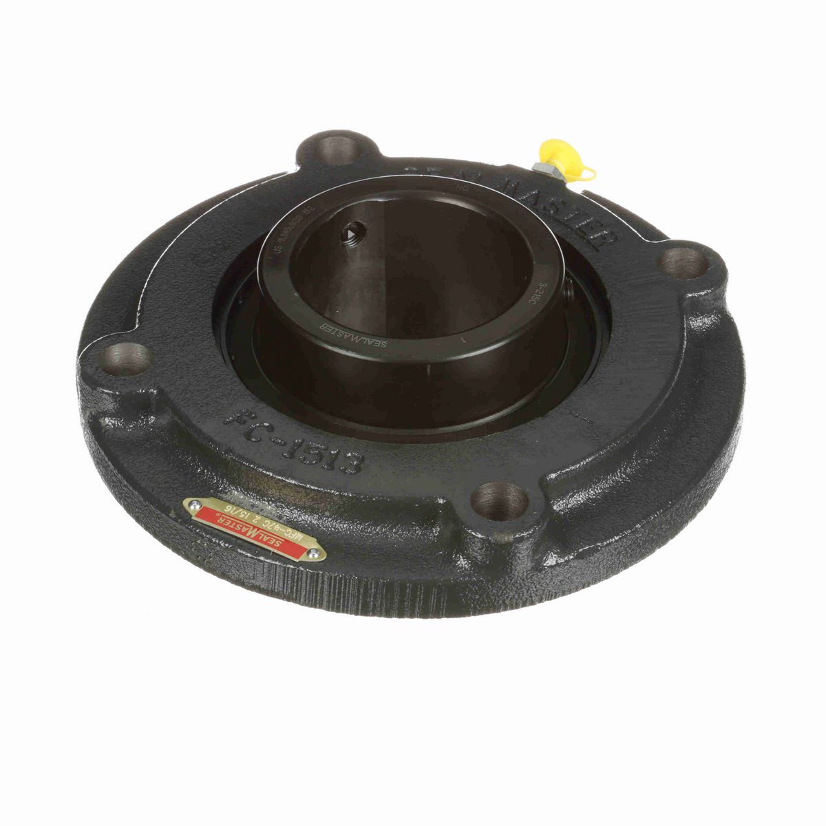 Sealmaster Mounted Cast Iron Flange Cartridge Ball Bearing - 52100 Bearing Steel, Black Oxided - Setscrew Lock - MFC-47C