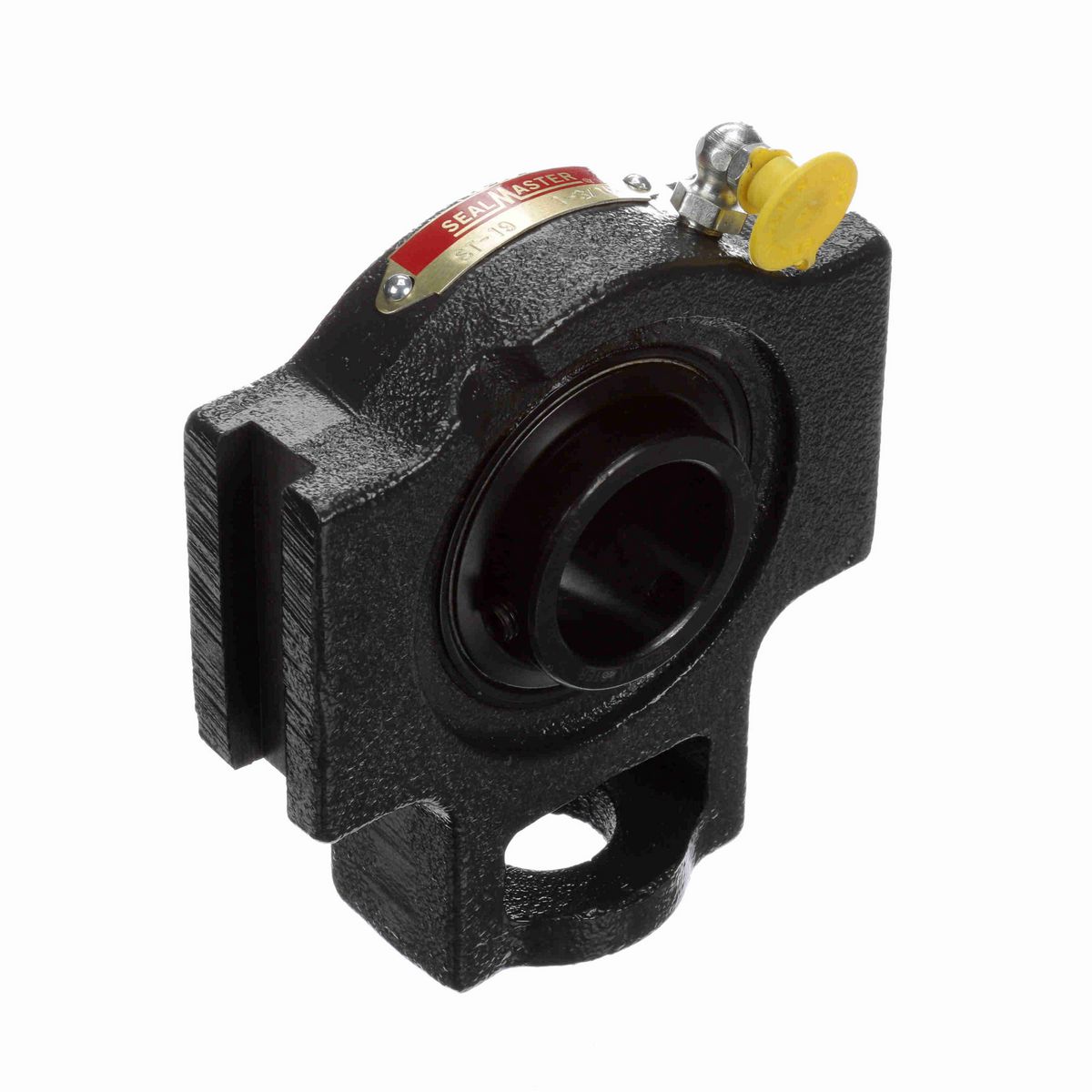 Sealmaster Mounted Cast Iron Wide Slot Take Up Ball Bearing - 52100 Bearing Steel, Black Oxided - Setscrew Lock - ST-19