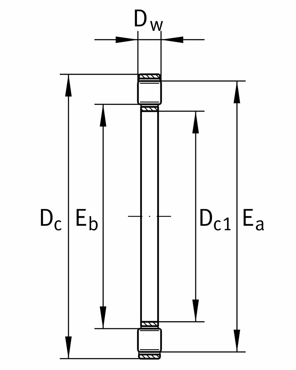 Упорный цилиндрический роликоподшипник без колец INA K81108-TV-A/UG