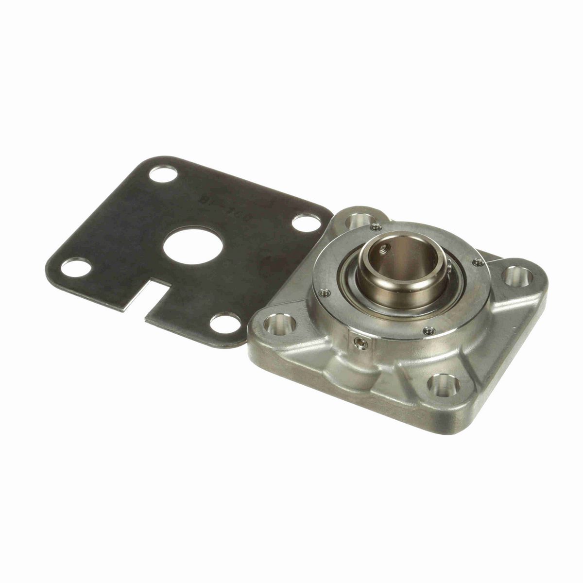 Sealmaster Mounted Stainless Steel Four Bolt Flange Ball Bearing - 52100 Bearing Steel, Phosphorus Nickel Coated - Setscrew Lock - Corrosion Resistant - Reduced Maintenance - Lubed for Life - CRBFS-PN16 RMW