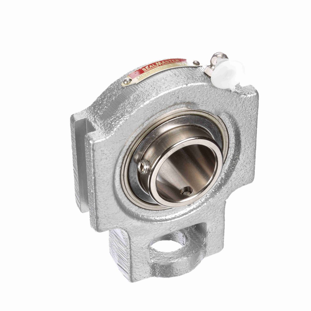 Sealmaster Mounted Flouropolymer Coated Cast Iron Wide Slot Take Up Ball Bearing - 52100 Bearing Steel, Phosphorus Nickel Coated - Setscrew Lock - Corrosion Resistant - CRSTF-PN23