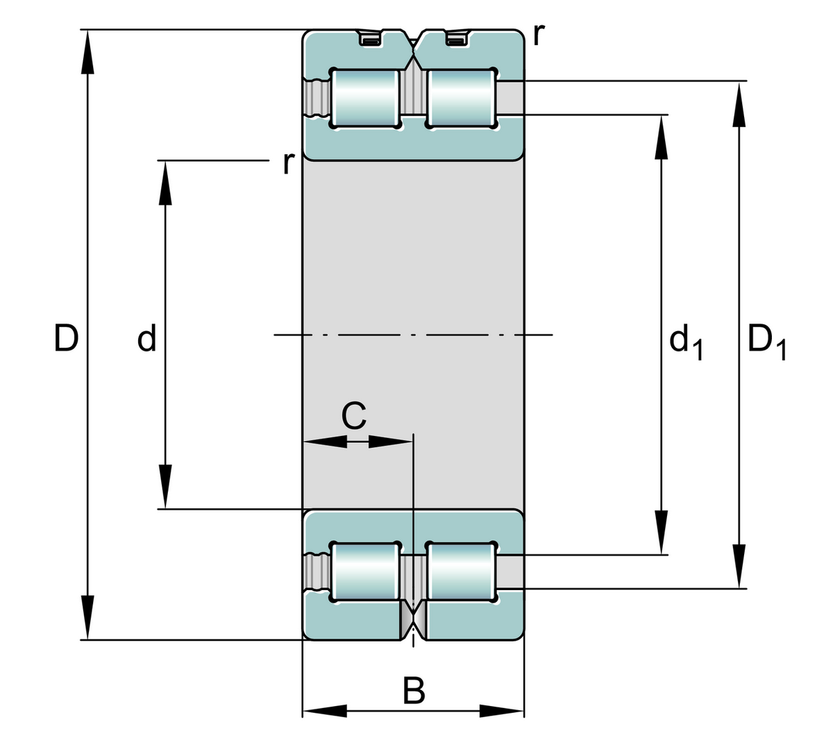 Цилиндрический роликоподшипник INA SL014916-A