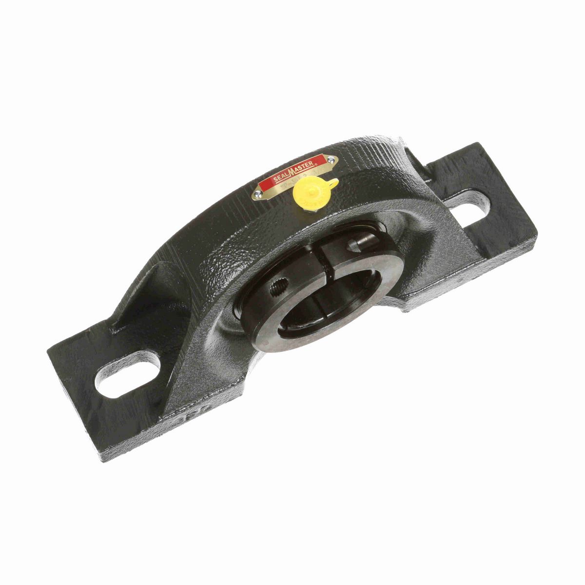 Sealmaster Mounted Cast Iron Two Bolt Pillow Block Ball Bearing - 52100 Bearing Steel, Black Oxided - Concentric Lock - SP-35T