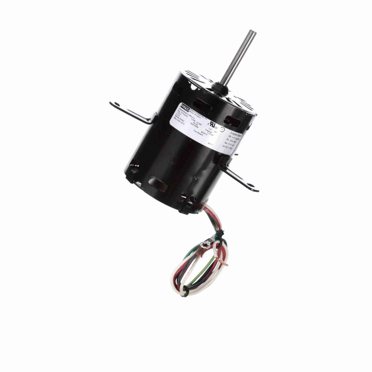 FASCO Ventilation Motor, 1/15 HP, 1 Ph, 60 Hz, 115 V, 1600 RPM, 2 Speed, 3.3" Diameter, OAO - D0563