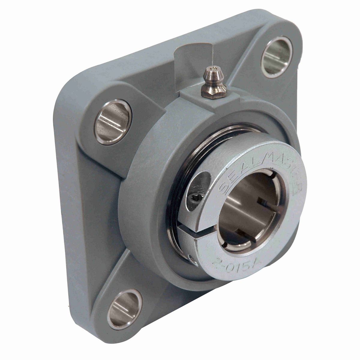 Sealmaster Mounted Composite Four Bolt Flange Ball Bearing - 52100 Bearing Steel, Phosphorus Nickel Coated - Concentric Lock - Corrosion Resistant - CRFC-PN23T