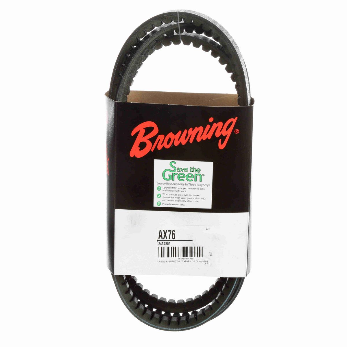 Browning EPDM Notched Belt 98% Efficient - AX76