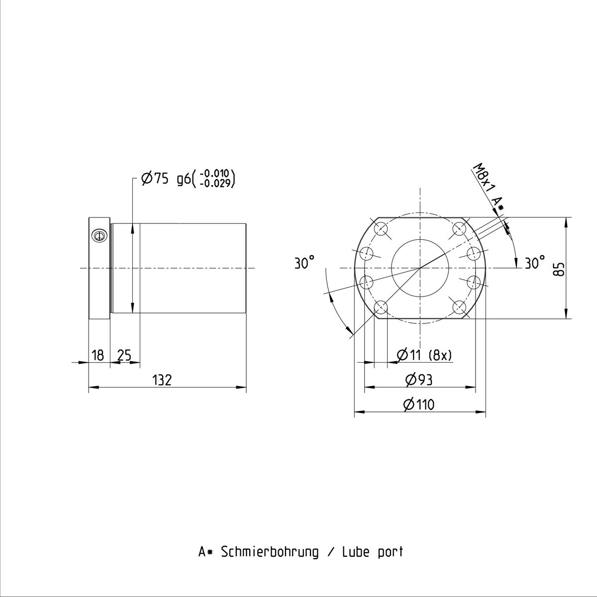 Одинарная гайка с фланцем Bosch Rexroth FEM-E-B 50X20RX6,5-5 [R150257084]