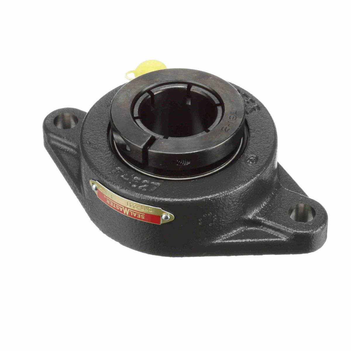 Sealmaster Mounted Cast Iron Two Bolt Flange Ball Bearing - 52100 Bearing Steel, Black Oxided - Concentric Lock - SFT-24T