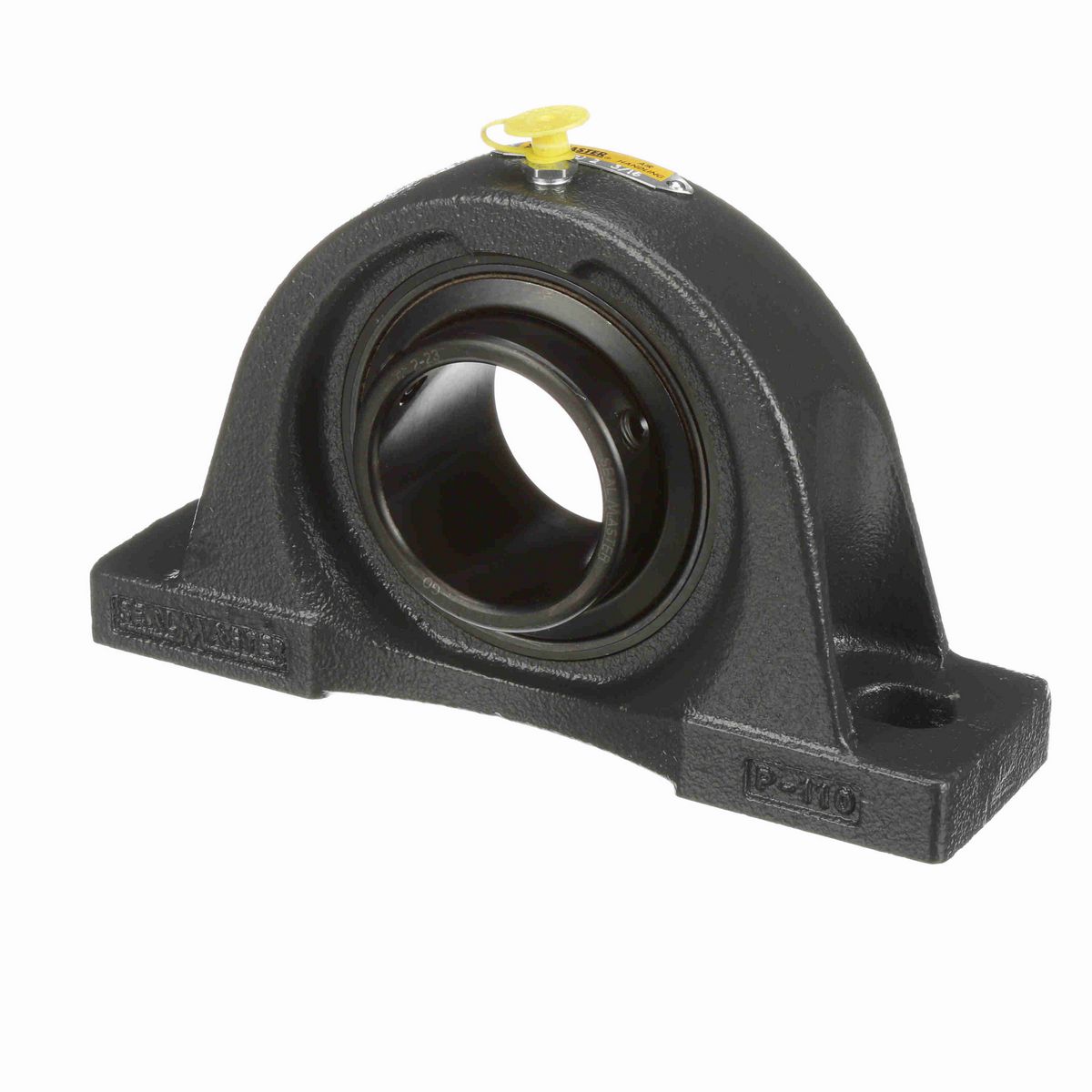 Sealmaster Mounted Cast Iron Two Bolt Pillow Block Ball Bearing - 52100 Bearing Steel, Black Oxided - Setscrew Lock - Air Handling Housing Fit, Noise Tested - NP-35 CXU