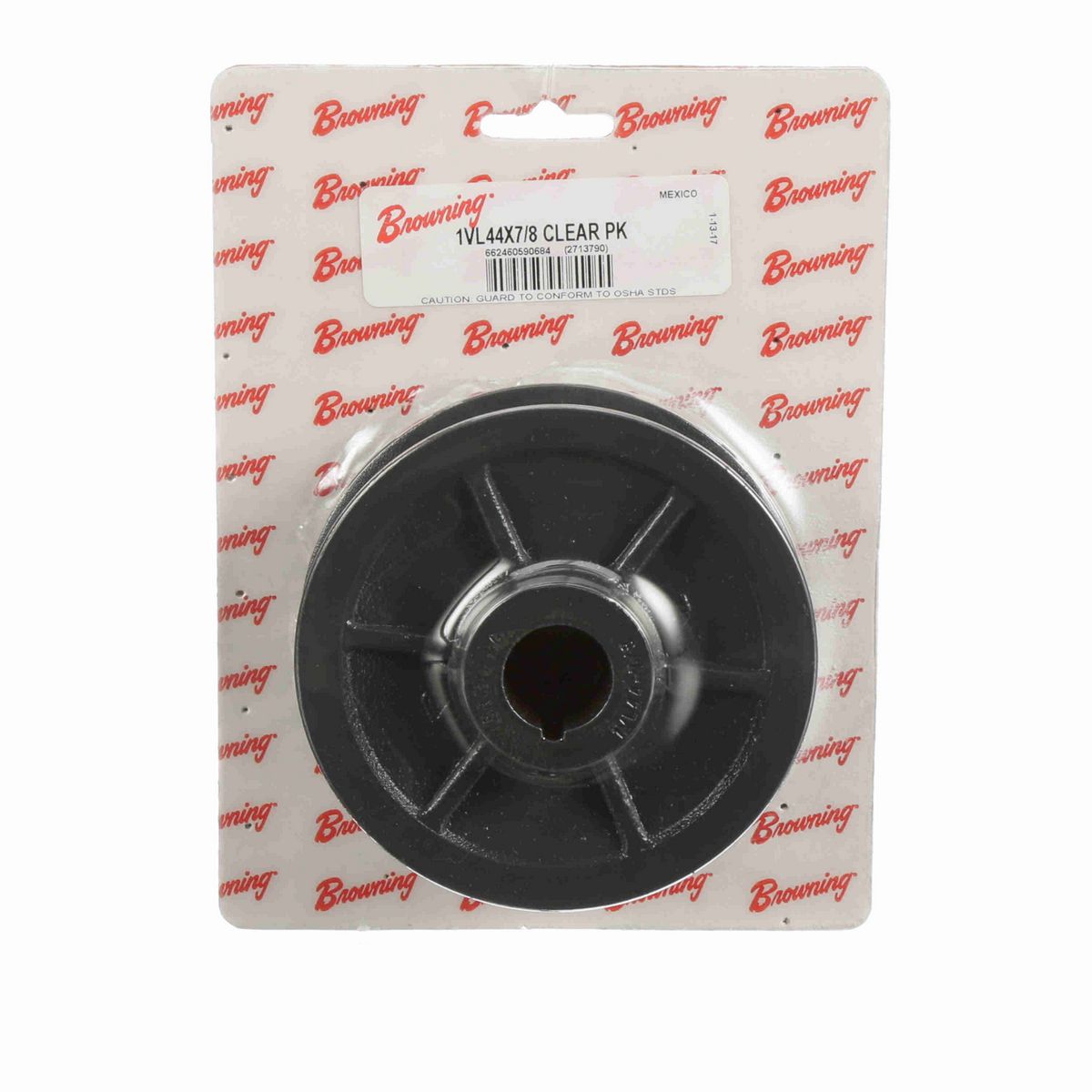 Browning 1 Groove Cast Iron Finish Bore FHP Variable Pitch Sheave Clear Pack - 1VL44X7/8 CLEAR PK