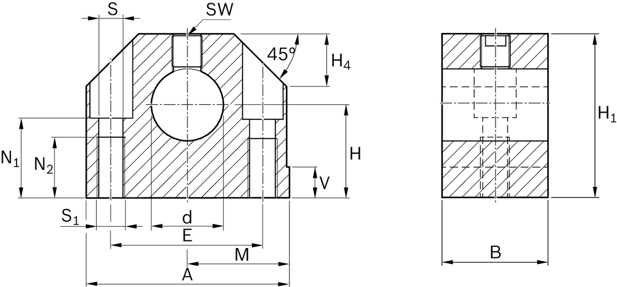 Опорный блок вала Bosch Rexroth WBA-30-FO [R105703000]