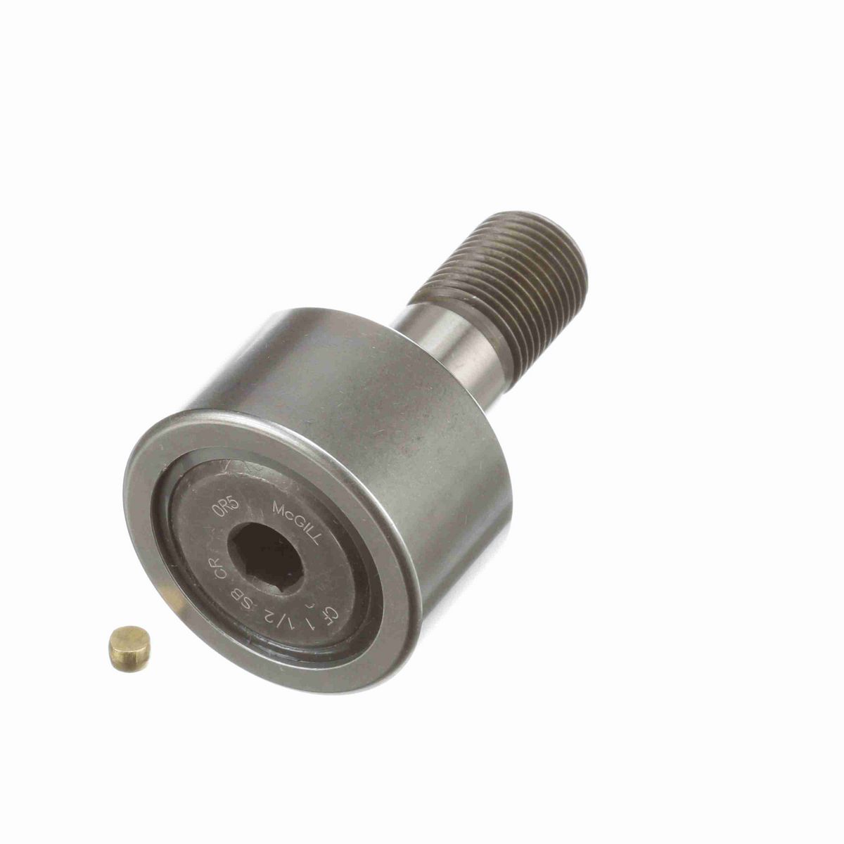 Опорный ролик с цапфой McGill CAMROL CF 1 1/8 SB CR, цилиндрический, из высокоуглеродистой нержавеющей стали, с уплотнением, с шестигранным отверстием