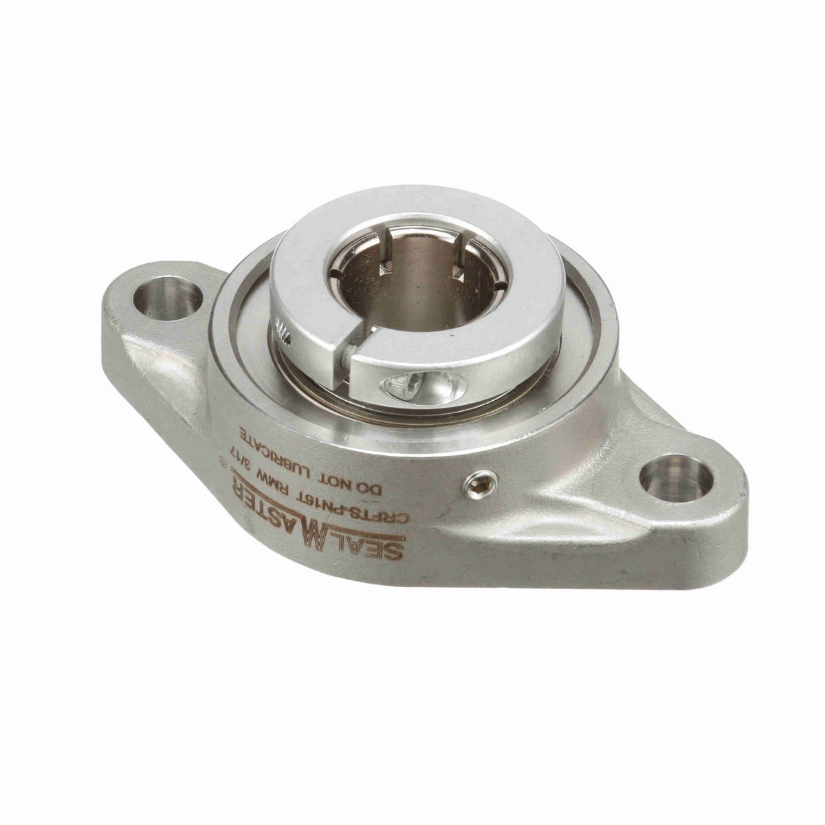 Sealmaster Mounted Stainless Steel Two Bolt Flange Ball Bearing - 52100 Bearing Steel, Phosphorus Nickel Coated - Concentric Lock - Corrosion Resistant - Reduced Maintenance - Lubed for Life - CRFTS-PN16T RMW