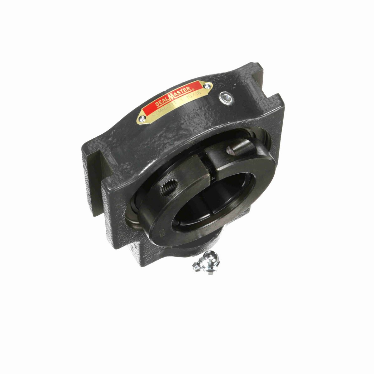 Sealmaster Mounted Cast Iron Wide Slot Take Up Housing & Frame Assembly Ball Bearing - 52100 Bearing Steel, Black Oxided - Concentric Lock - STMH-31T