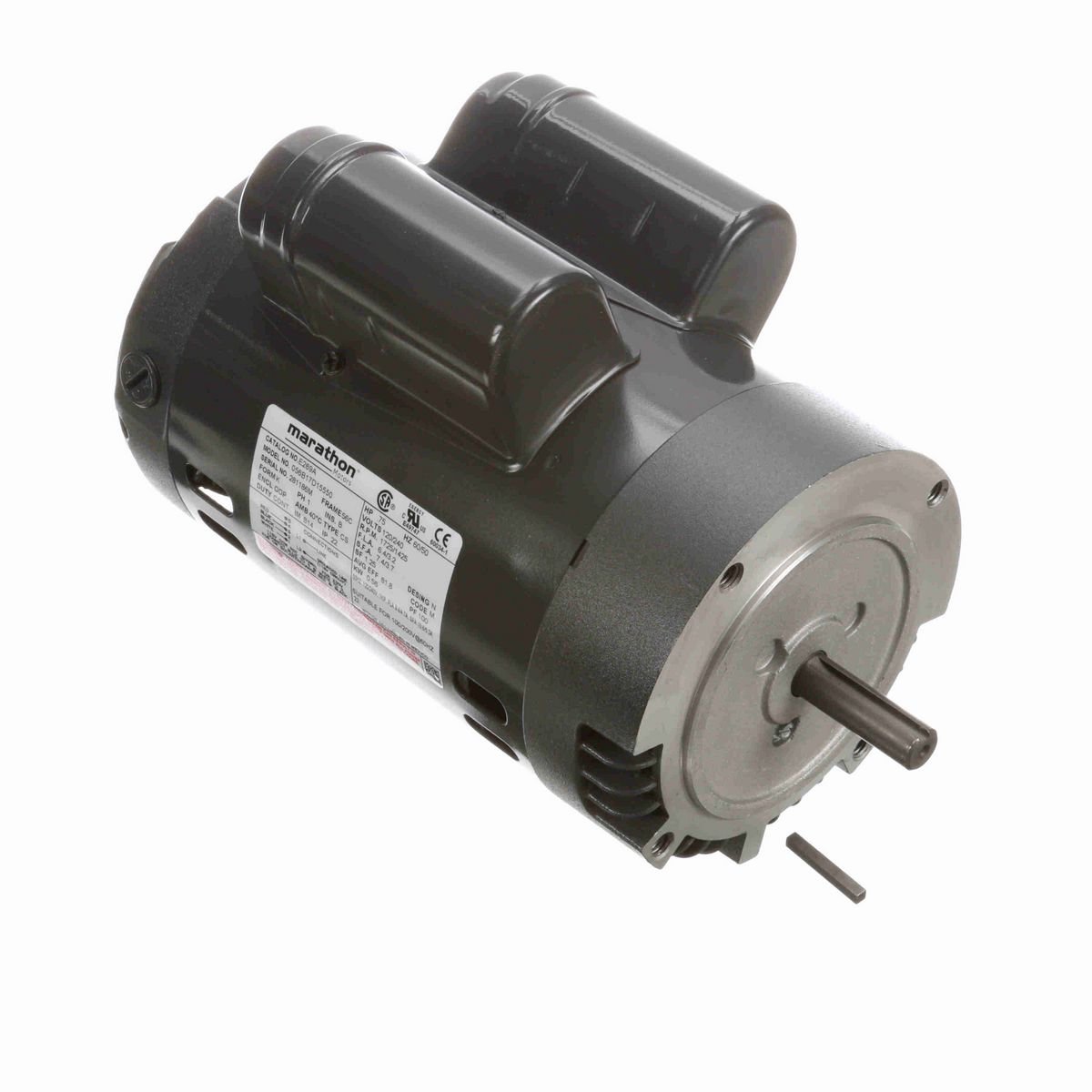 LEESON General Purpose Motor, 0.75 & 0.75 HP, 1 Ph, 60 & 50 Hz, 120/240 & 120/240 V, 1800 & 1500 RPM, 56C Frame, DP - E269A