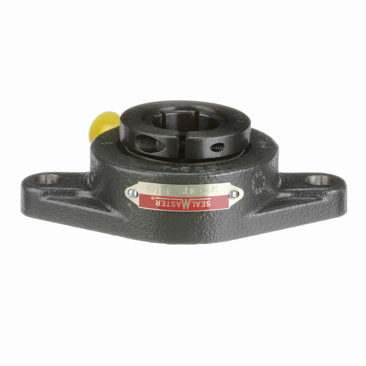 Sealmaster Mounted Cast Iron Two Bolt Flange Ball Bearing - 52100 Bearing Steel, Black Oxided - Concentric Lock - SFT-18T