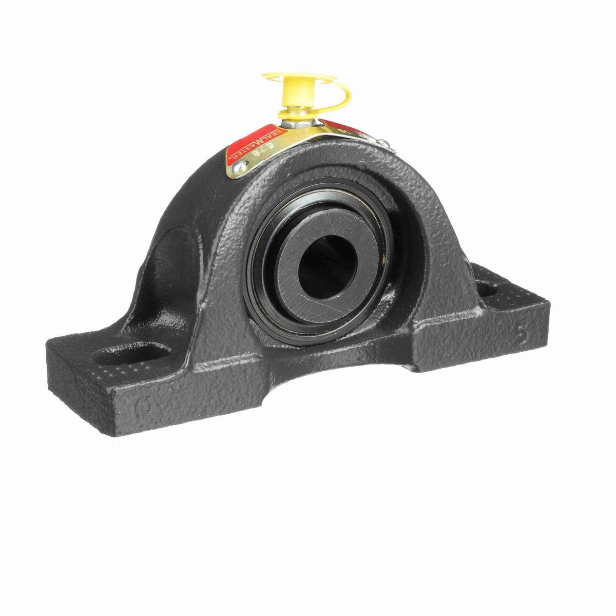 Sealmaster Mounted Cast Iron Two Bolt Pillow Block Ball Bearing - 52100 Bearing Steel, Black Oxided - Setscrew Lock - NP-10