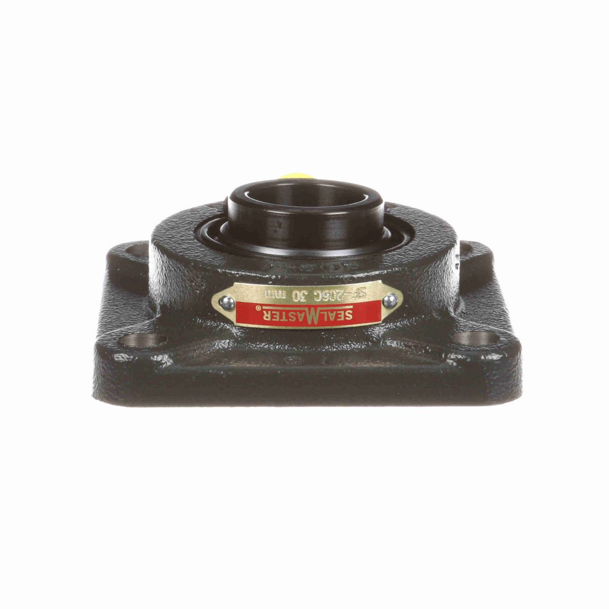 Sealmaster Mounted Cast Iron Four Bolt Flange Ball Bearing - 52100 Bearing Steel, Black Oxided - Setscrew Lock - SF-206C