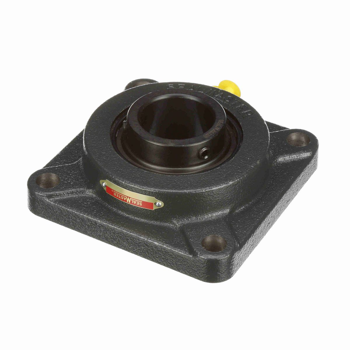 Sealmaster Mounted Cast Iron Four Bolt Flange Ball Bearing - 52100 Bearing Steel, Black Oxided - Setscrew Lock - High Contamination - SF-32 DRT