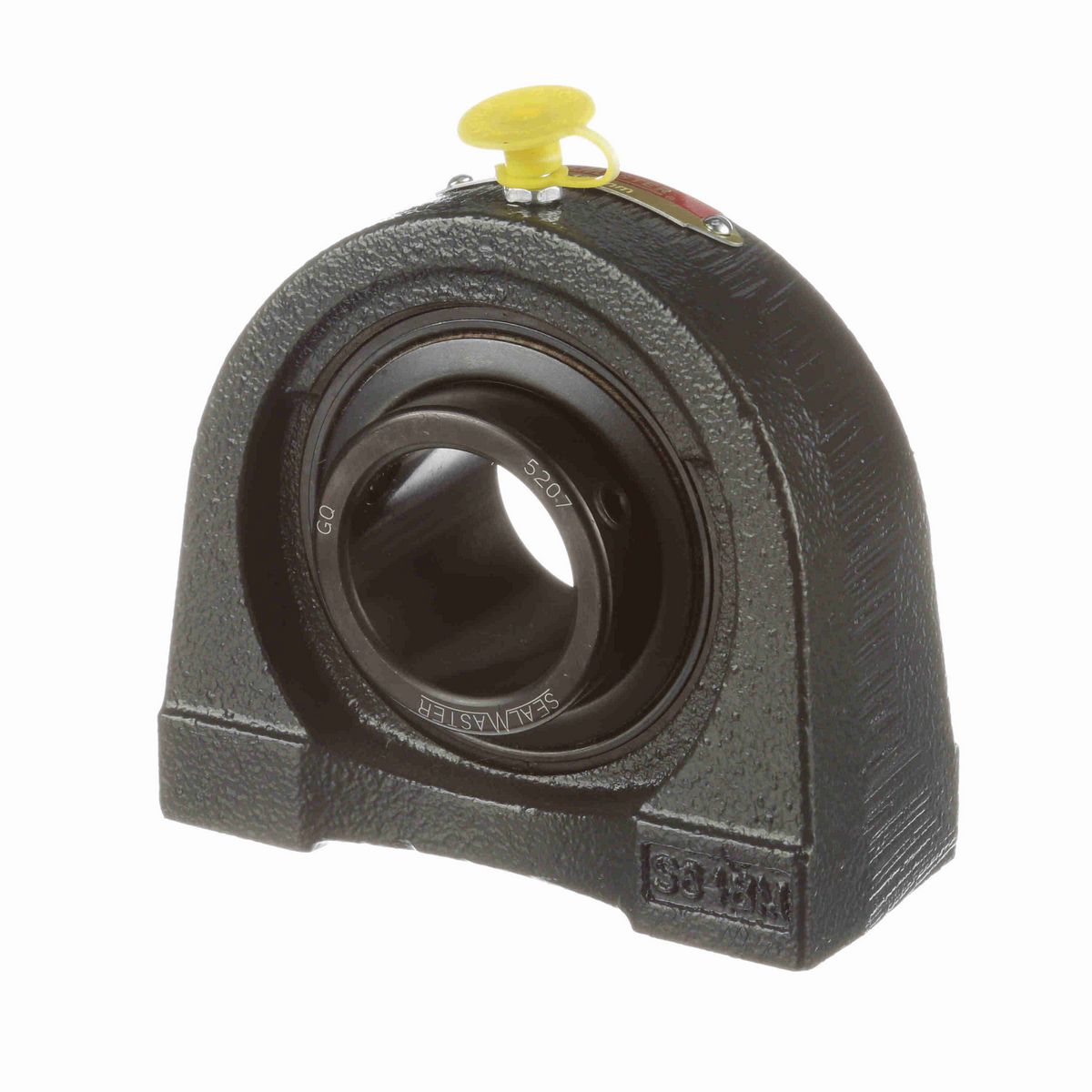 Sealmaster Mounted Cast Iron Tapped Base Pillow Block Ball Bearing - 52100 Bearing Steel, Black Oxided - Setscrew Lock - TB-207