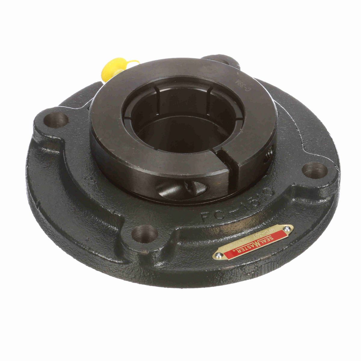 Sealmaster Mounted Cast Iron Flange Cartridge Ball Bearing - 52100 Bearing Steel, Black Oxided - Concentric Lock - MFC-36T