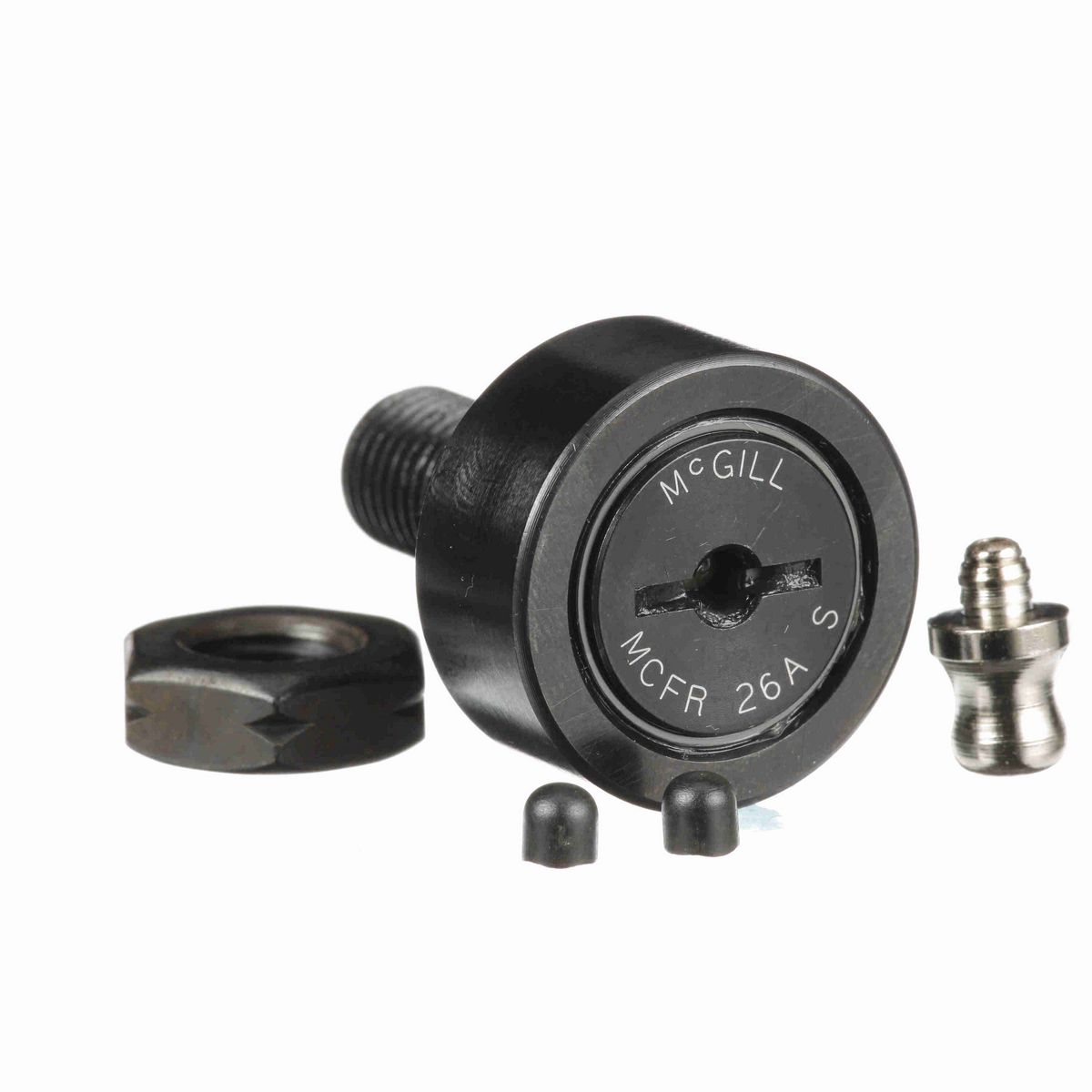 Опорный ролик с цапфой McGill CAMROL MCFR 26A S, бочкообразный, с уплотнением, со шлицем под отвёртку, метрический