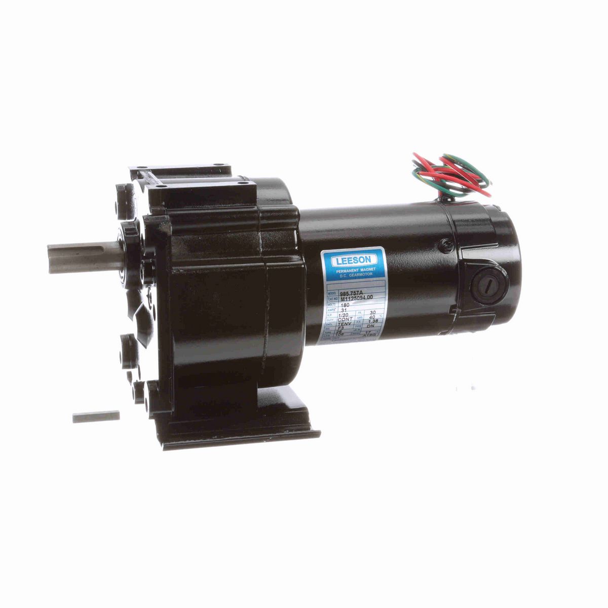 LEESON Parallel Shaft Gearmotor, 0.05 HP, 180 V, 106 RPM, 30 Frame, TENV - M1125094.00