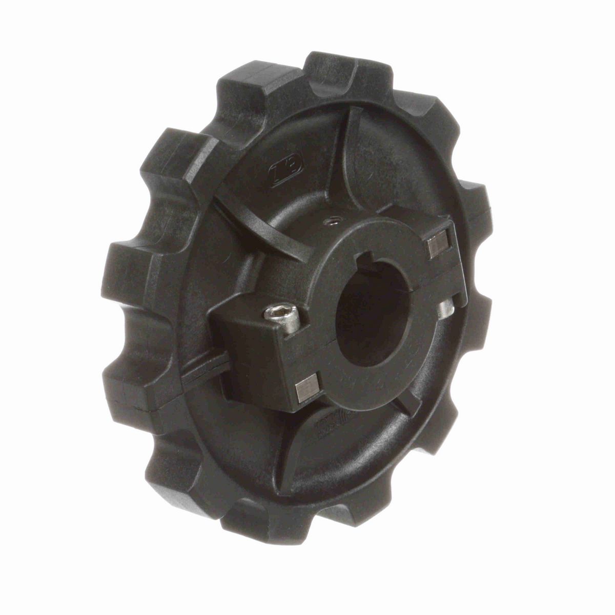 System Plast 882 Series Split Molded Sprocket with 12 Teeth, a 1-1/4in Round Shaft-Ready Bore and Setscrew - 882-12R1.25-DS-SS