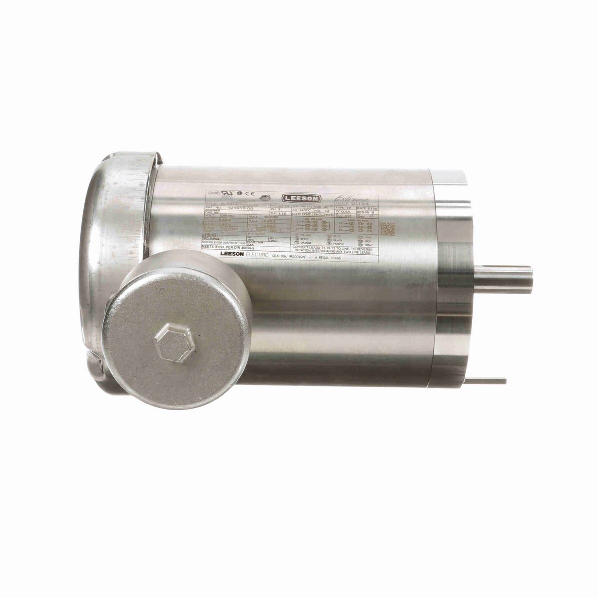 LEESON Extreme Duck® Ultra General Purpose Motor, 2 & 1.50 HP, 3 Ph, 60 & 50 Hz, 230/460 & 190/380 V, 3600 & 3000 RPM, 145TC Frame, TEFC - 121910.00