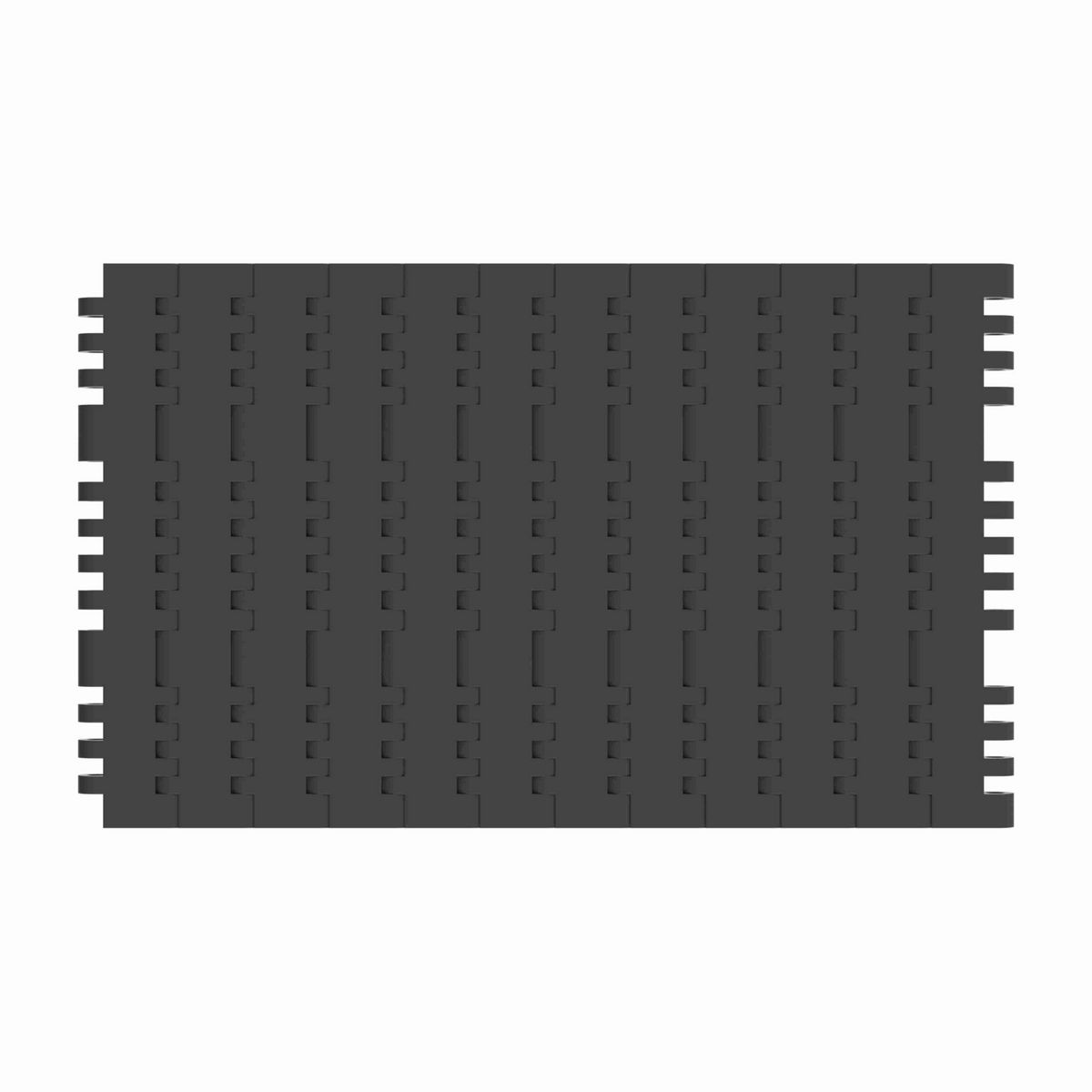 Rexnord 7705 Straight Running Solid Top, Material: Black Abrasion Resistant Polyamide, Width: 7.5in, Pitch: 1in - 10282299