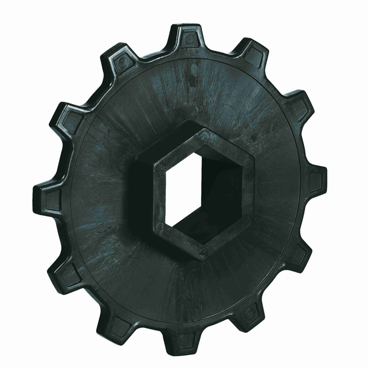Rexnord 1700 Series Solid One Piece Molded Acetal Sprocket with 12 Teeth and a 2in Hex Bore - 114-617-1