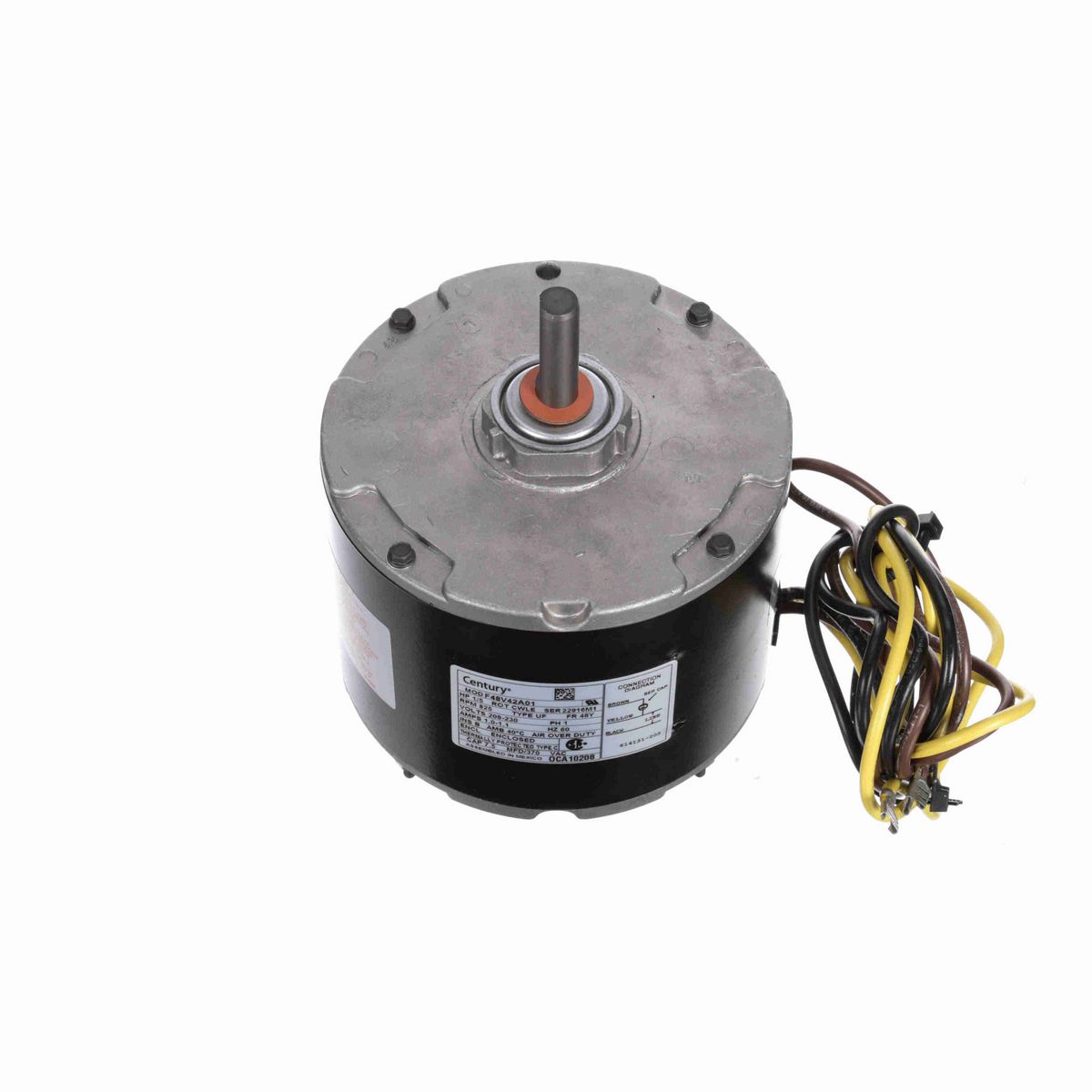 Century OEM Replacement Motor, 1/5 HP, 1 Ph, 60 Hz, 208-230 V, 825 RPM, 1 Speed, 48 Frame, TEAO - OCA10208