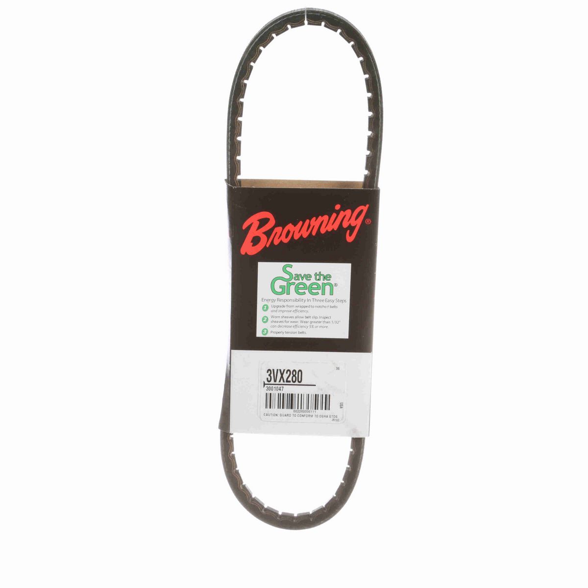 Browning EPDM Notched Belt 98% Efficient - 3VX280