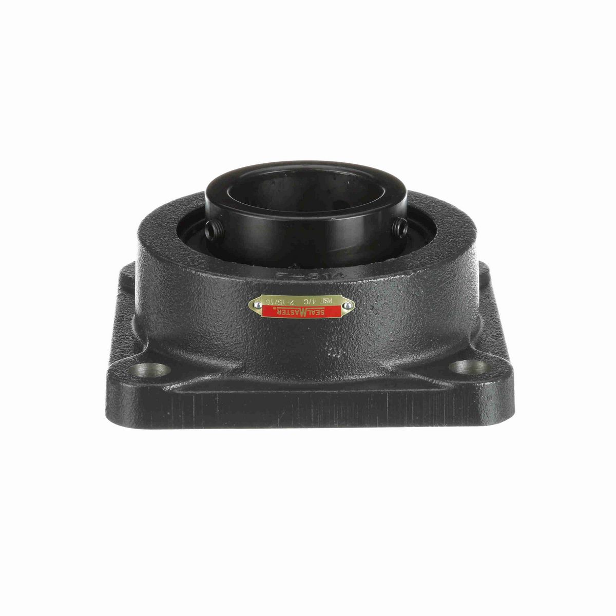 Sealmaster Mounted Cast Iron Four Bolt Flange Ball Bearing - 52100 Bearing Steel, Black Oxided - Setscrew Lock - MSF-47C