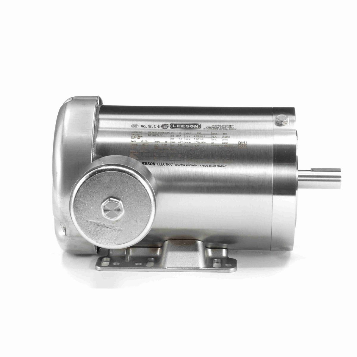 LEESON Premium Duck™ General Purpose Motor, 1.50 & 1.50 HP, 3 Ph, 60 & 50 Hz, 230/460 & 208-230/460 V, 1800 & 1500 RPM, 145TC Frame, TEFC - 121875.00