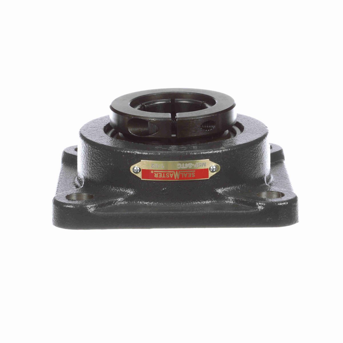 Sealmaster Mounted Cast Iron Four Bolt Flange Ball Bearing - 52100 Bearing Steel, Black Oxided - Concentric Lock - MSF-24TC