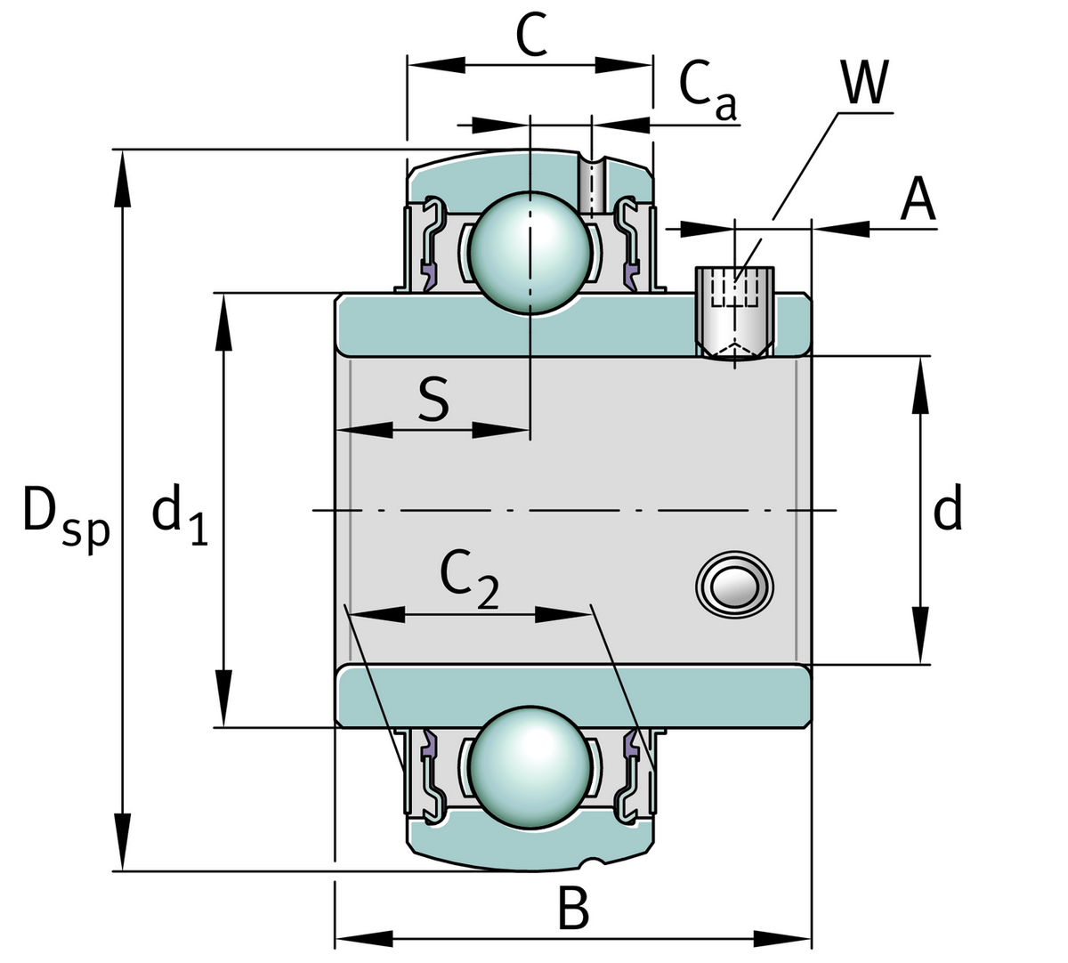 Радиальный закрепляемый шарикоподшипник INA GYE25-KRR-B-FA107-VA-FD