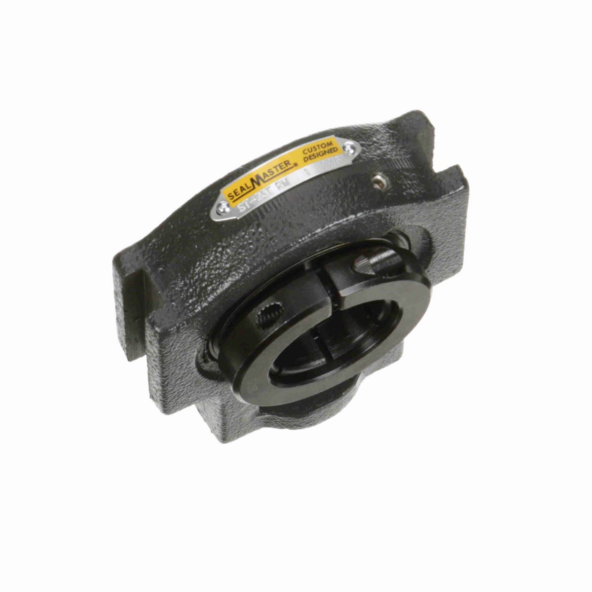 Sealmaster Mounted Cast Iron Wide Slot Take Up Ball Bearing - 52100 Bearing Steel, Black Oxided - Concentric Lock - Reduced Maintenance - Lubed for Life - ST-23T RM