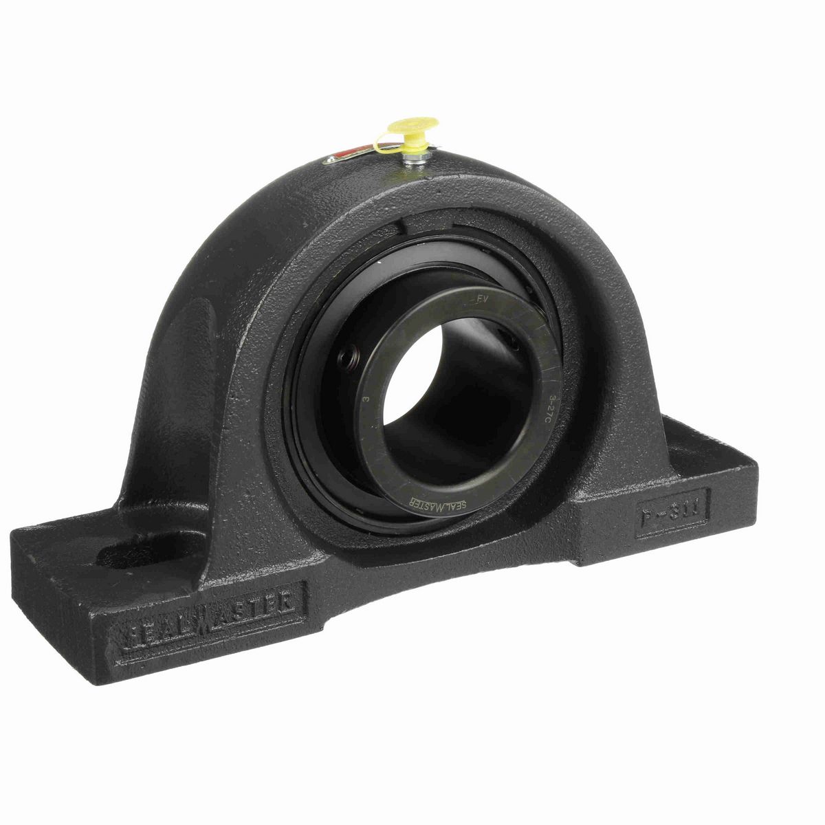 Sealmaster Mounted Cast Iron Two Bolt Pillow Block Ball Bearing - 52100 Bearing Steel, Black Oxided - Setscrew Lock - MP-39C
