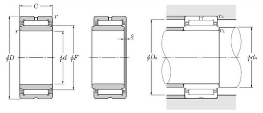 Игольчатый подшипник с массивными кольцами с внутренним кольцом NTN NK80/25R+1R70X80X25