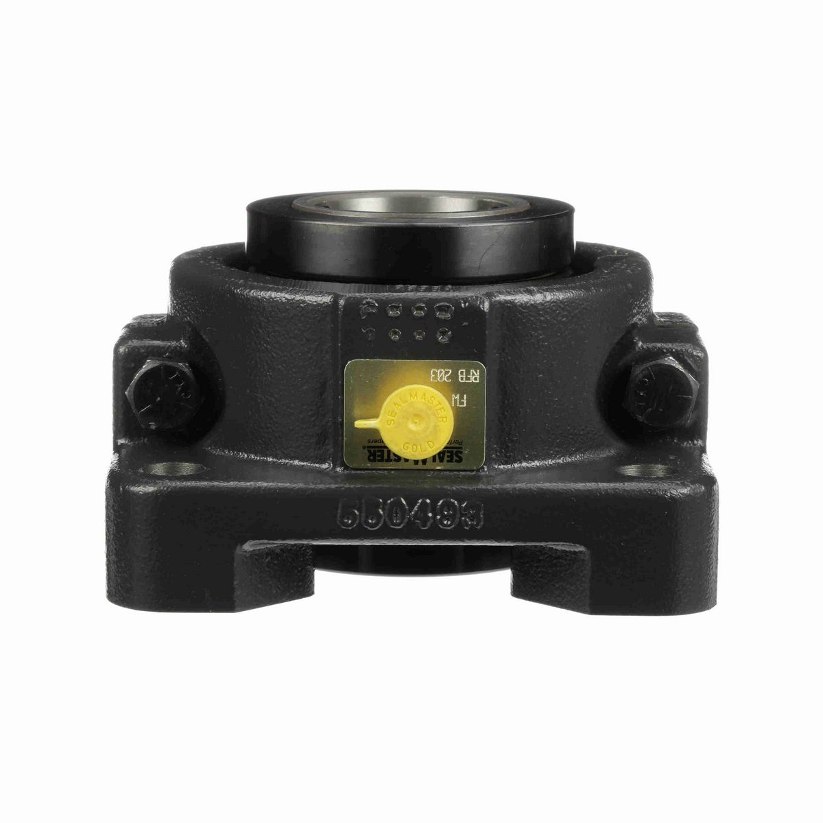 Sealmaster Mounted Cast Iron Four Bolt Flange Tapered Roller - 52100 Bearing Steel - Double Collar Mount Lock - RFB 203