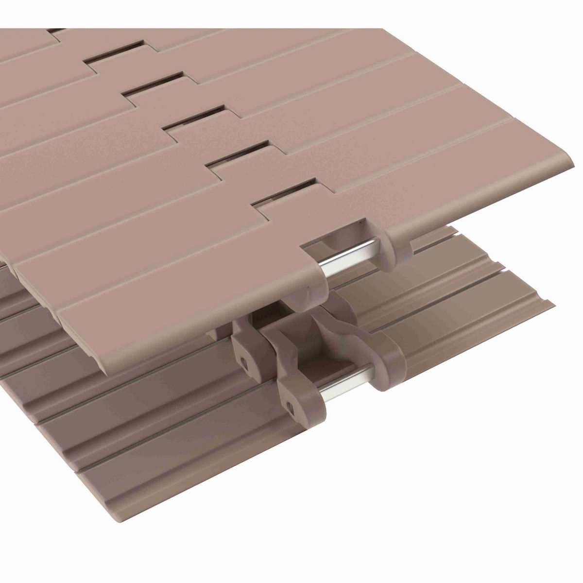 Rexnord 882B Side-flexing Solid Top, Material: Tan Low Friction, Width: 10in, Pitch: 1.5in - LF882K10