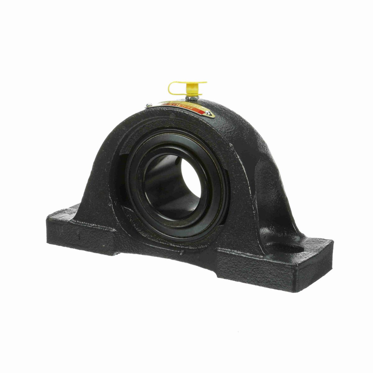 Sealmaster Mounted Cast Iron Two Bolt Pillow Block Ball Bearing - 52100 Bearing Steel, Black Oxided - Setscrew Lock - NP-208